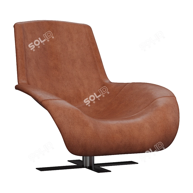 Luxury Italian Mart Leather Armchair 3D model image 4