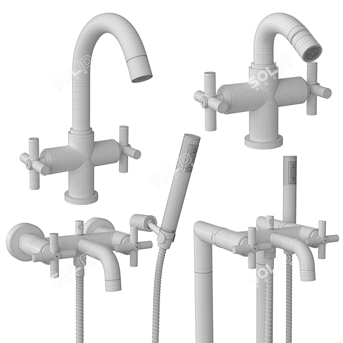 Roca Loft Collection: Basin, Bathtub, Bidet Faucets 3D model image 3