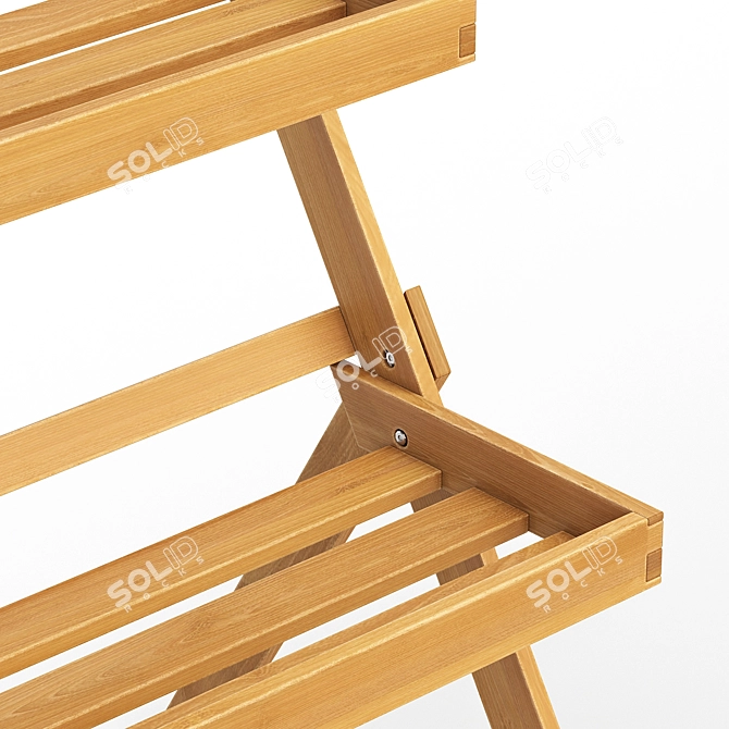 Foldable Acacia Plant Stand 3D model image 2