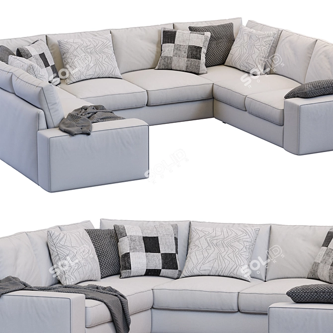 Modern Comfort: Ikea Kivik Sofa 3D model image 3