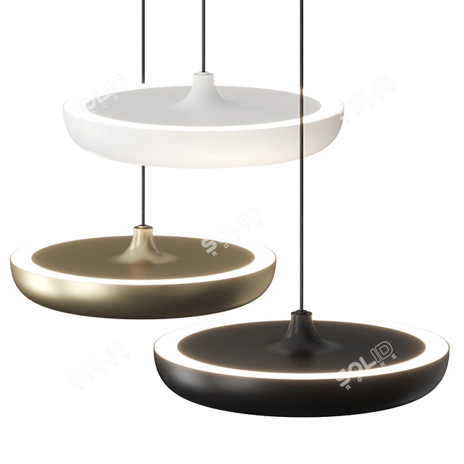 Elegant Cassini Pendant Lamp 3D model image 1