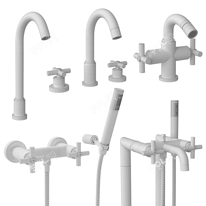 Roca Loft Collection: Stylish Basin, Bathtub, and Bidet Faucets 3D model image 3