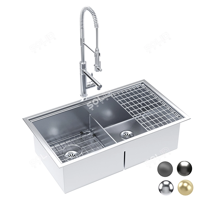 KRAUS Kwu112 Workstation Sink 3D model image 1