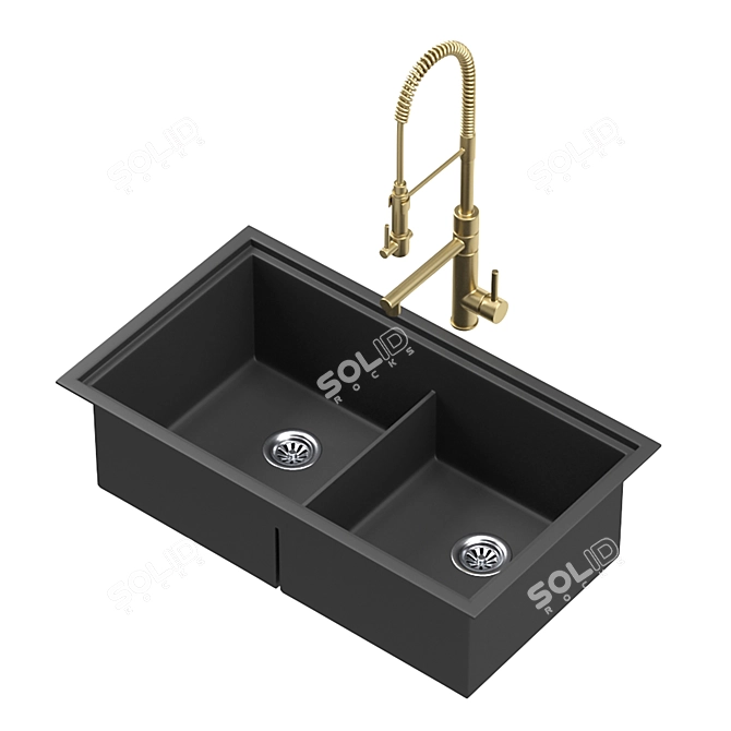 KRAUS Kwu112 Workstation Sink 3D model image 3