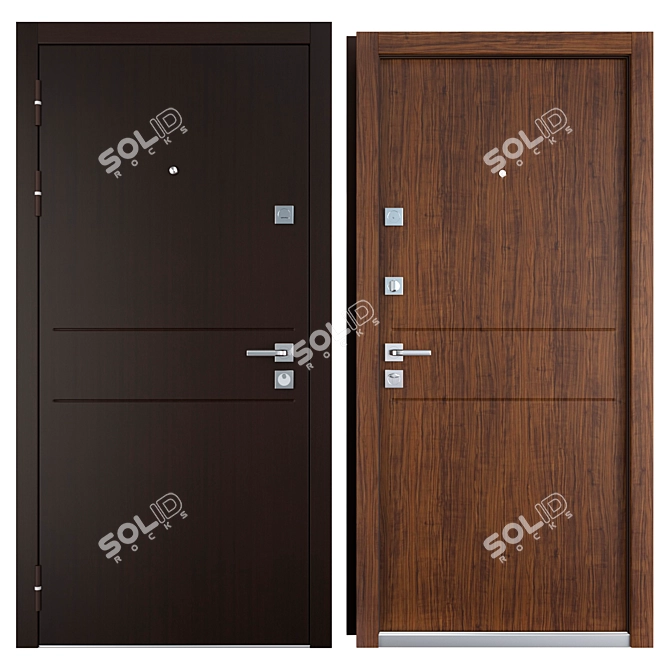 Durable Tokyo Metal Door: Secure Your Entrance 3D model image 3