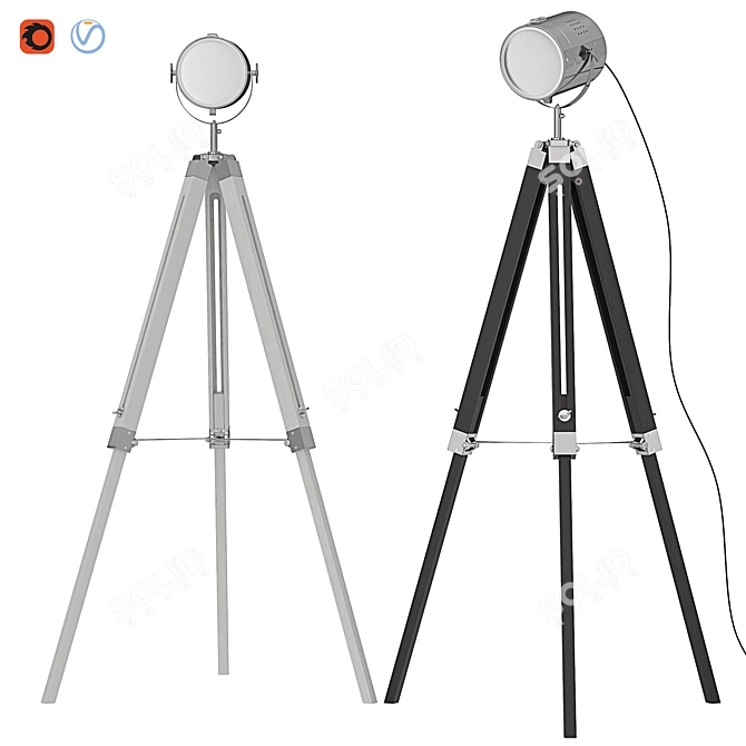 Modern Alzette Floor Lamp 3D model image 1