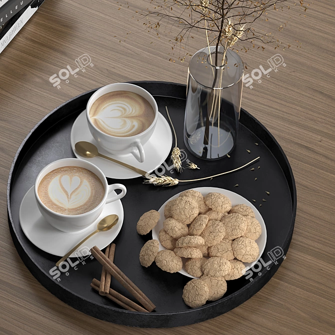 Quadruple PBR Coffee Set 3D model image 5