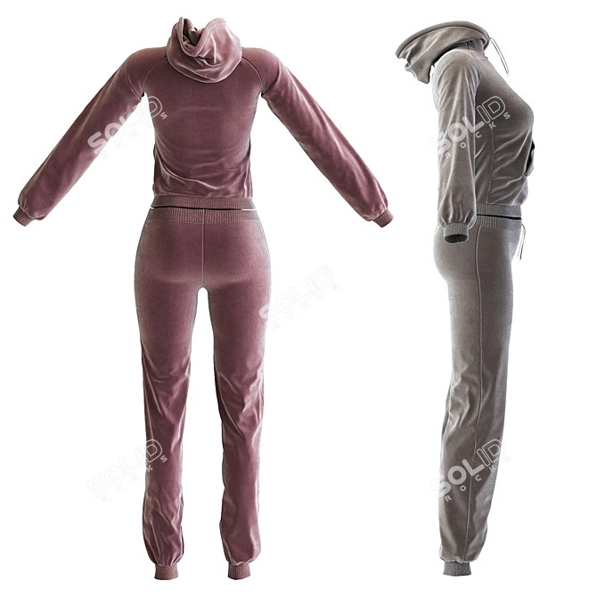 2020 Women's Sporty Tracksuit 3D model image 3