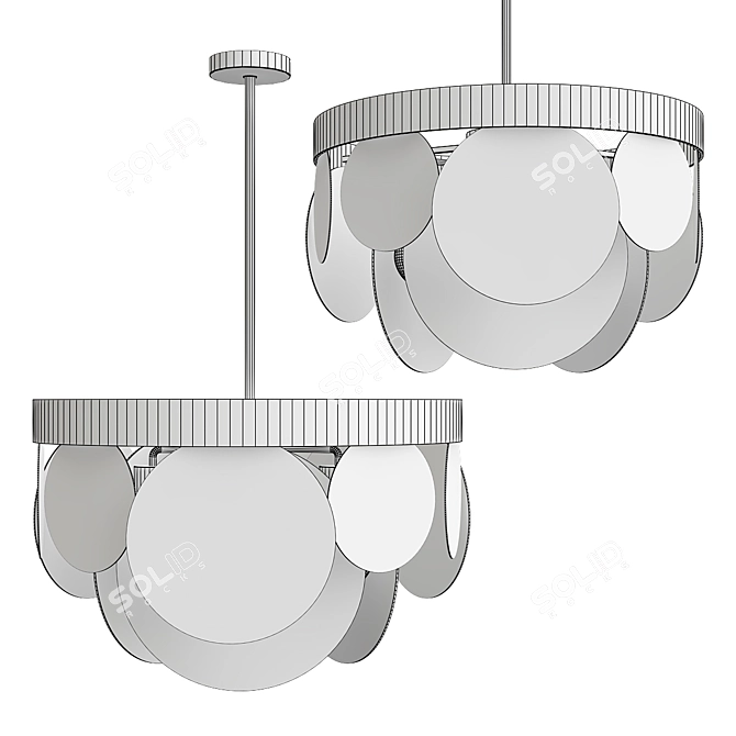 Elegant Glassy Romatti Chandelier 3D model image 3