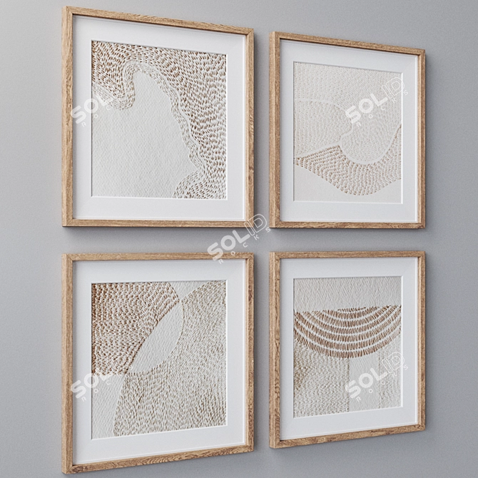 Elegant Frame Set: Wall Paintings 3D model image 2