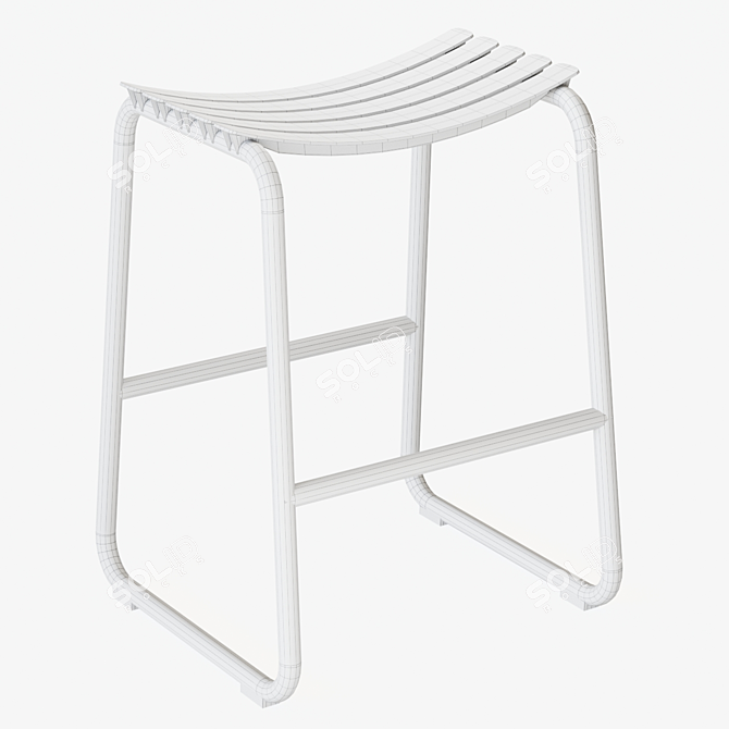 Elegant Reclips Barstool 3D model image 2