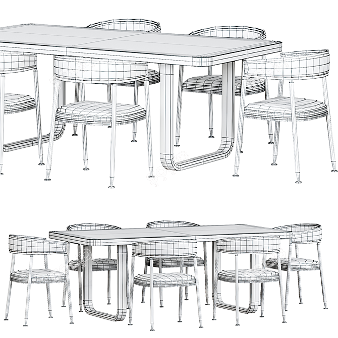 Nordic Accent Dining Table 3D model image 3