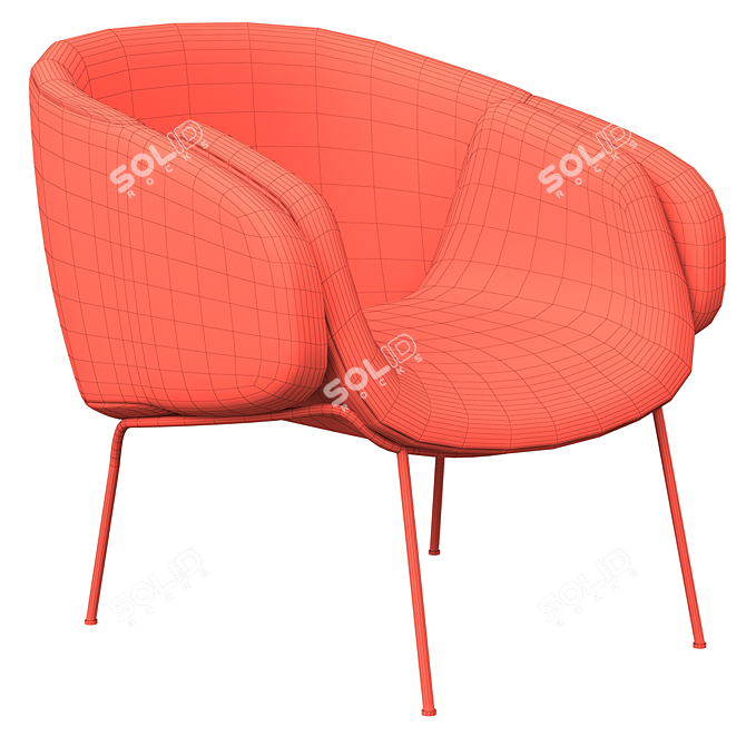 Elegant Anita Armchair: Timeless Comfort 3D model image 3