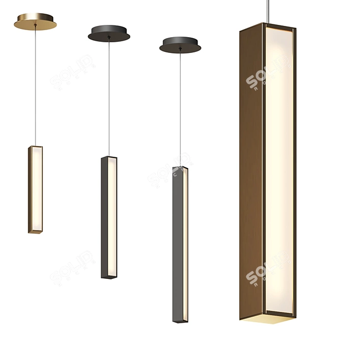 Sculptural LED Pendant: Chaos 3D model image 1