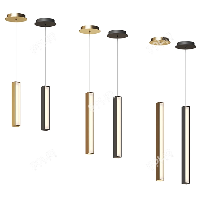 Sculptural LED Pendant: Chaos 3D model image 3