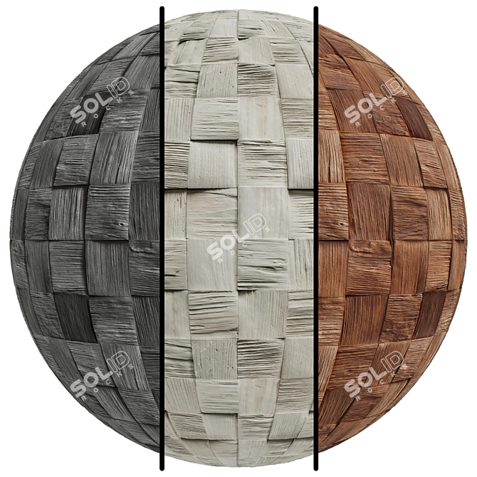 Wood Panel 3Mat 4K Seamless 3D model image 1