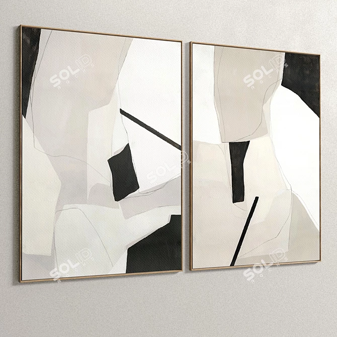 Dual Frame Plaster Art Set 3D model image 4