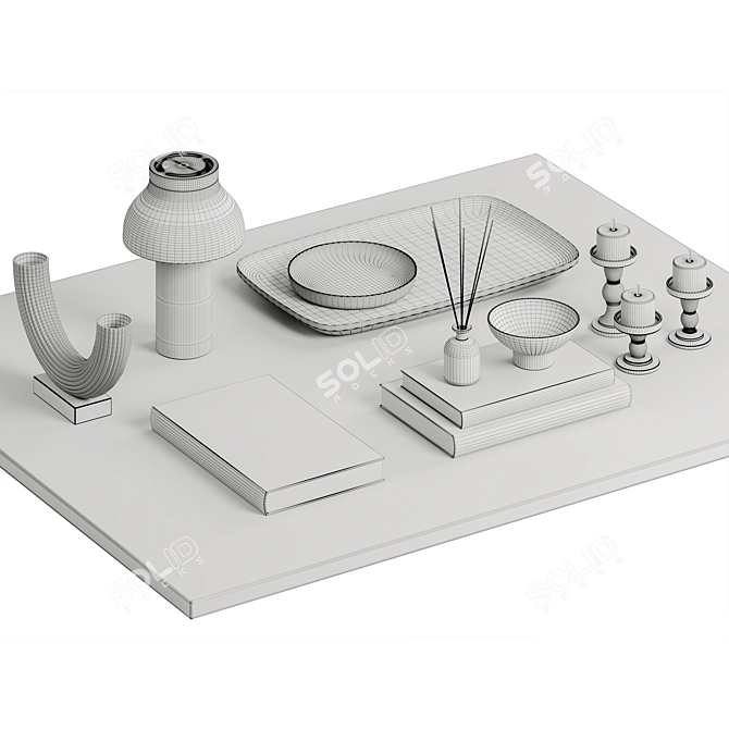 Elegant Decor Set 2015 3D model image 7
