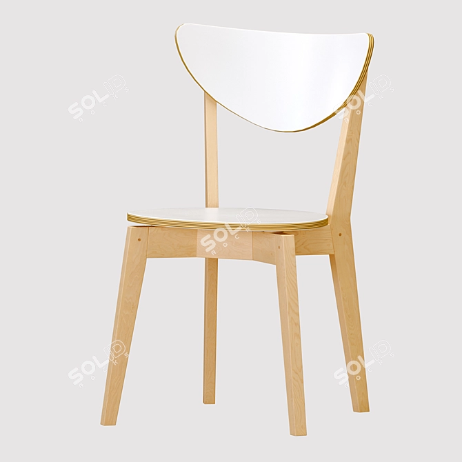 Stylish Nordic Dining Set: LERHAMN Table & NORDMYRA Chair 3D model image 2