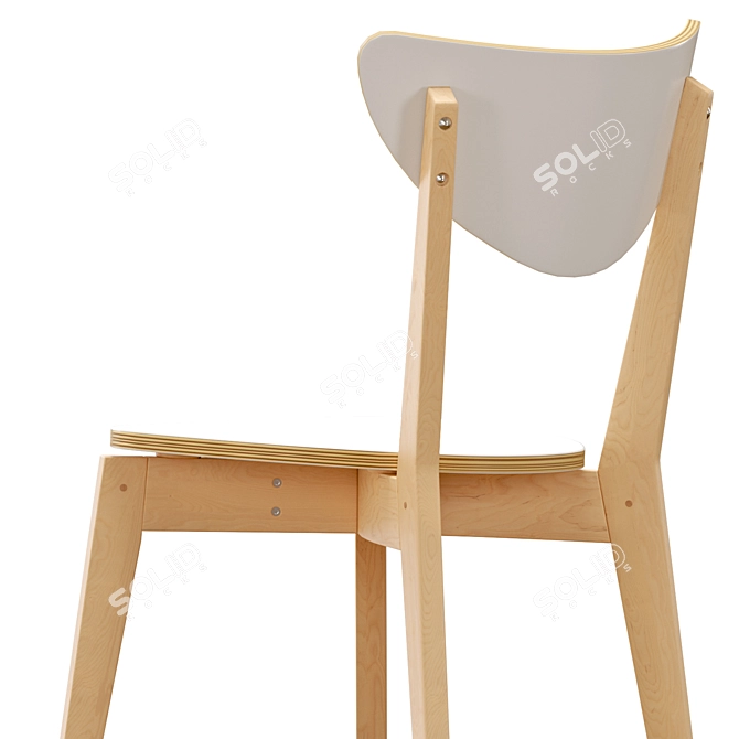 Stylish Nordic Dining Set: LERHAMN Table & NORDMYRA Chair 3D model image 3