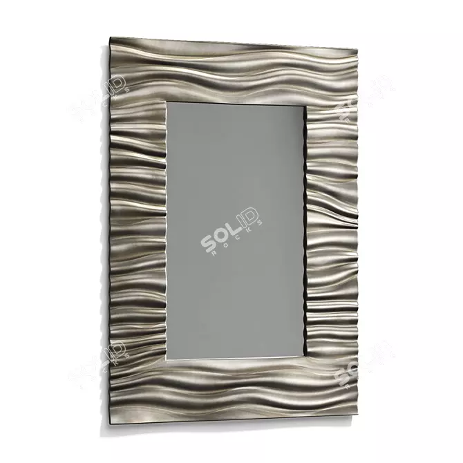 Modern Wave Frame Wall Mirror 3D model image 1