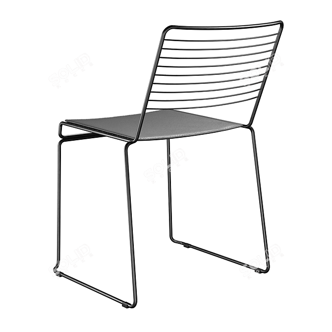 Danny Chair: Stylish Black Stool 3D model image 2