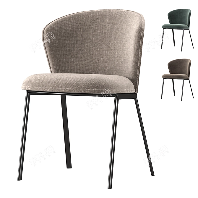 Billa Dining Chair: Elegant and Compact 3D model image 1