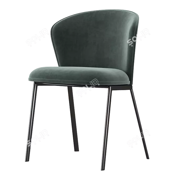 Billa Dining Chair: Elegant and Compact 3D model image 3