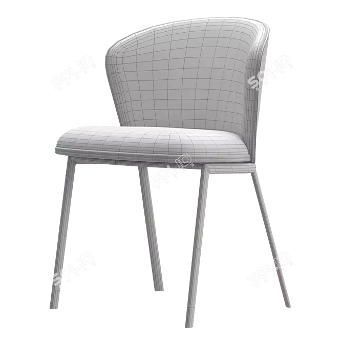 Billa Dining Chair: Elegant and Compact 3D model image 4