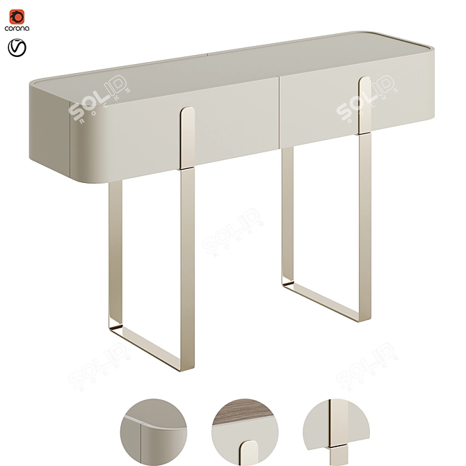 Sleek Lacquered Console - Capital Collection Eden 2022.1 3D model image 5