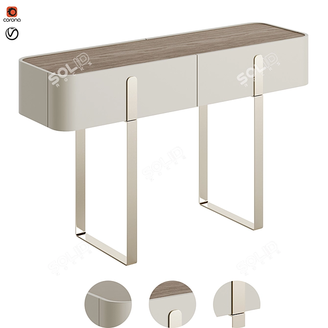 Sleek Lacquered Console - Capital Collection Eden 2022.1 3D model image 6