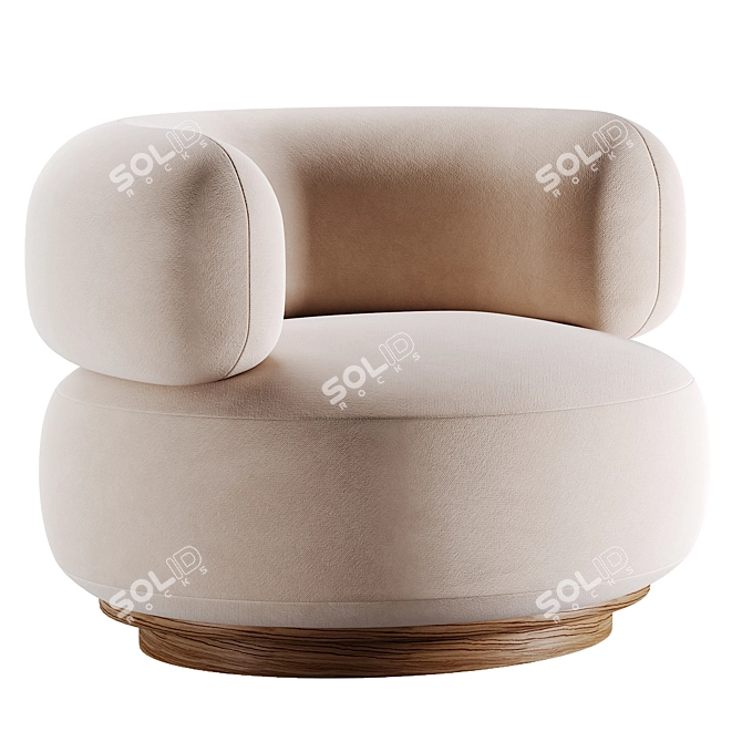 Split Armchair: Stylish and Functional 3D model image 1