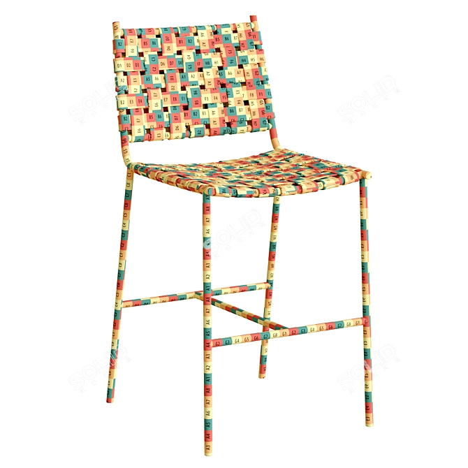 Elegant Olenna Woven Counter Stool 3D model image 3