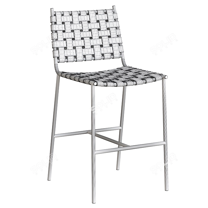 Elegant Olenna Woven Counter Stool 3D model image 4