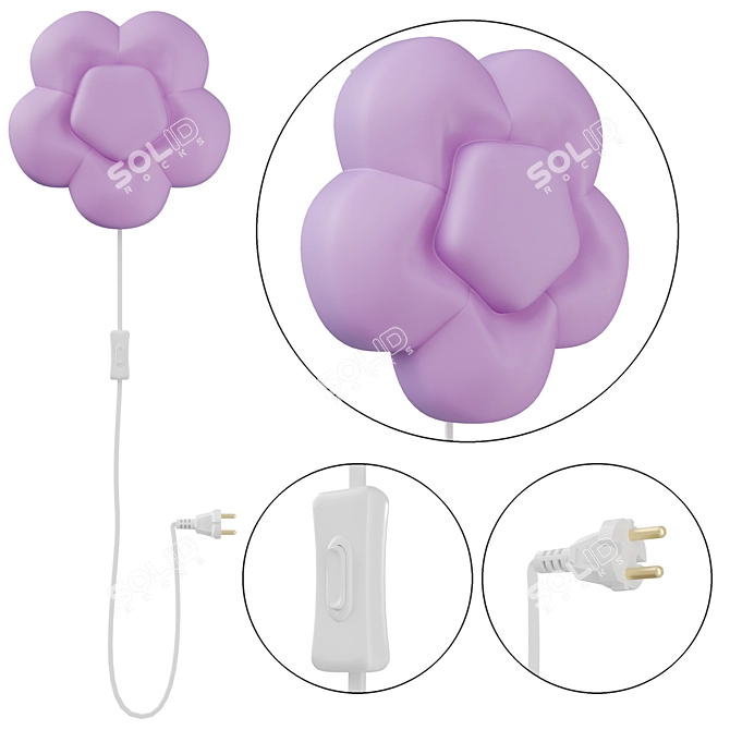 Ikea Upplist Wall Lamp - Elegant Lilac Blossom 3D model image 1