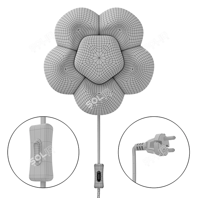 Ikea Upplist Wall Lamp - Elegant Lilac Blossom 3D model image 3