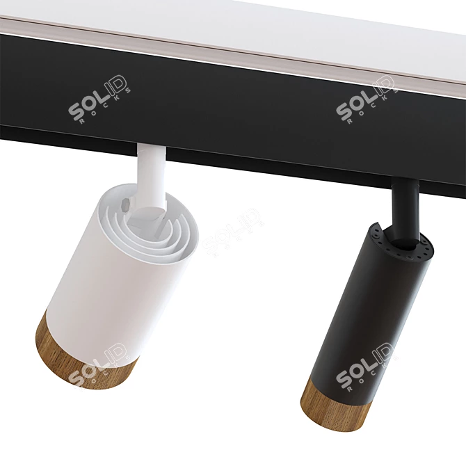 Modern Wooden Track Lights: Sagi S60 & S40 3D model image 3