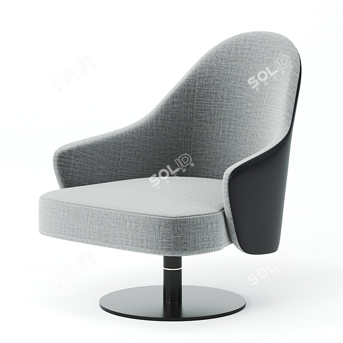 Sleek Swivel Armchair: LUDWIG 3D model image 2