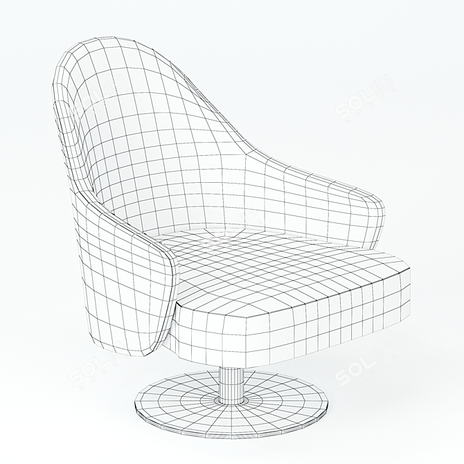 Sleek Swivel Armchair: LUDWIG 3D model image 4