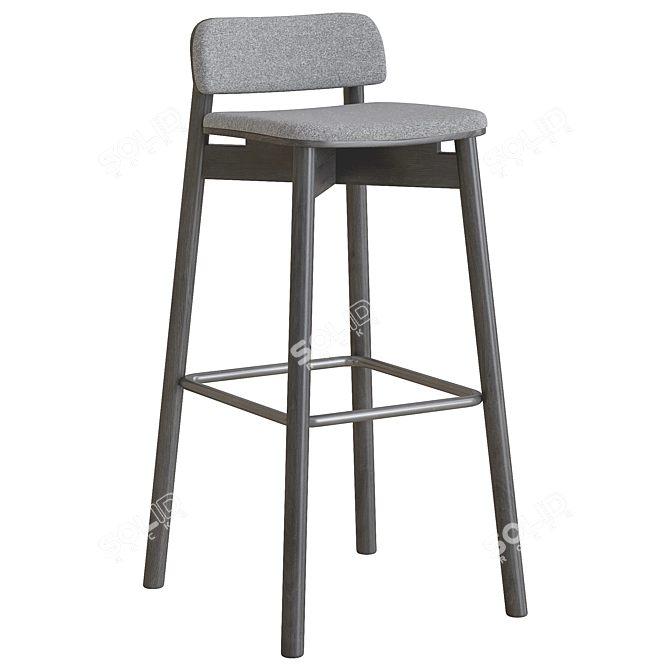 Jasny Upholstered Barstool: Elegant Seating with Versatile Style 3D model image 1