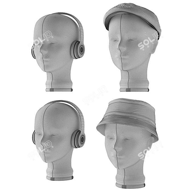 Transparent Headphone Mount Stand 3D model image 2