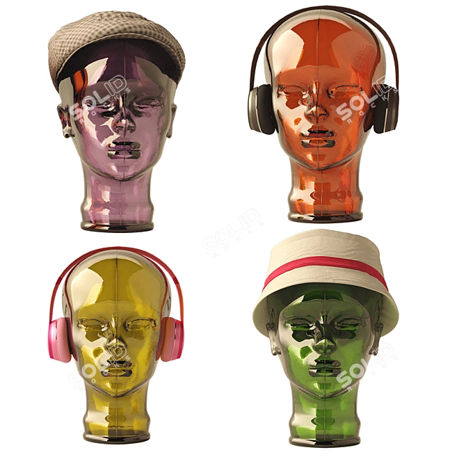 Transparent Headphone Mount Stand 3D model image 3