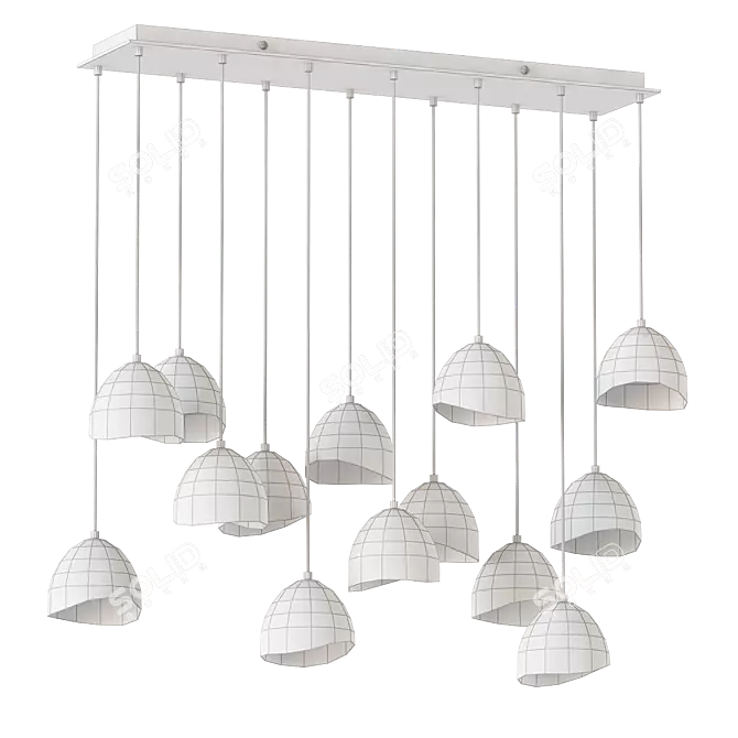 Colbert 14-Light Geometric Chandelier 3D model image 2