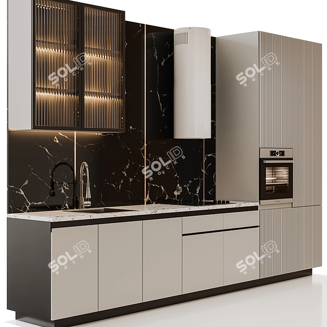 Adjustable Color Kitchen: Modern92Vol1 3D model image 5