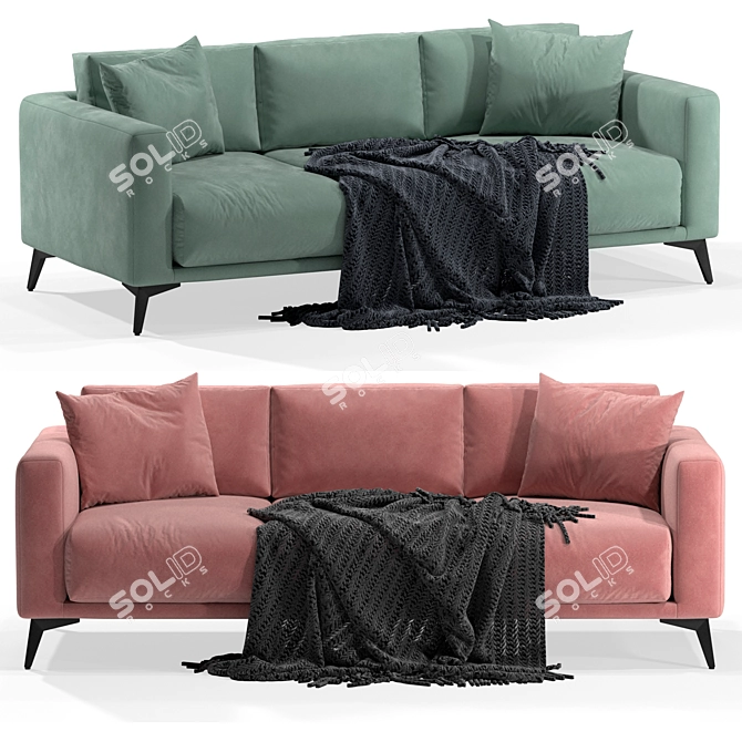 Volga Factory Sofa: Comfort meets Style 3D model image 1