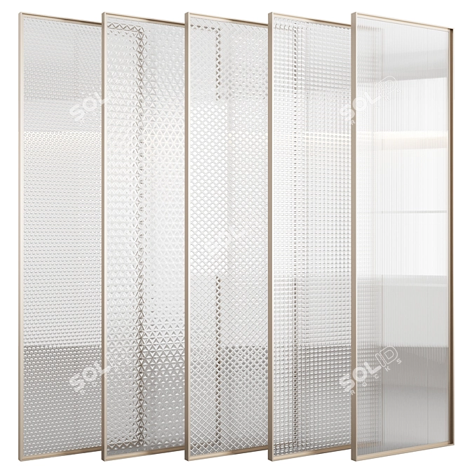 Embossed Glass Decorative Partitions 3D model image 2