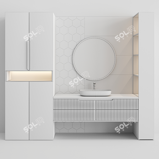 Elegant Bathroom Set 3D model image 2