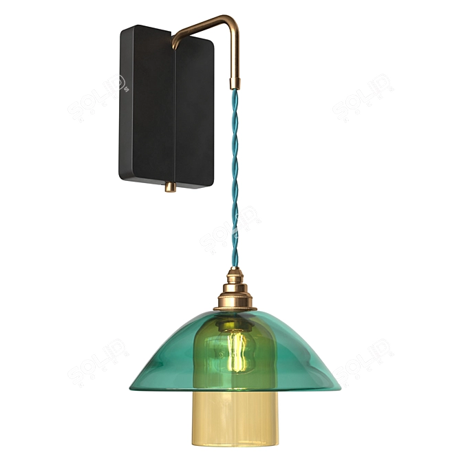 Elegant Japonica Wall Lamp: Intricate Design, Exquisite Glow 3D model image 1