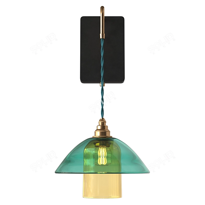 Elegant Japonica Wall Lamp: Intricate Design, Exquisite Glow 3D model image 2