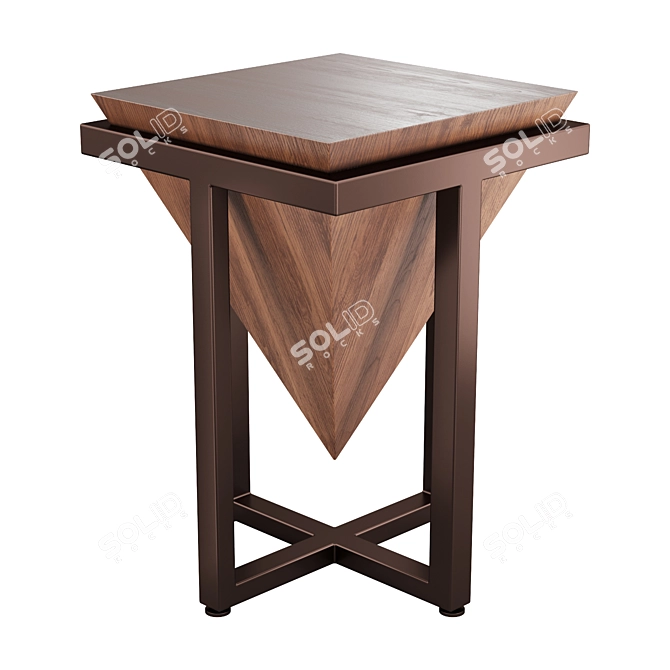 Gatti Metal Pyramid End Table 3D model image 2